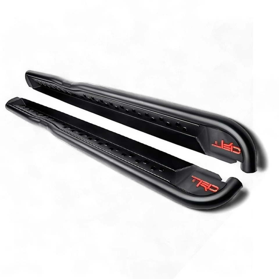 FOR TOYOTA HILUX 2021+ TRD RACING SIDE STEPS ROCK SLIDER STYLE HEAVY DUTY BLACK - Image 4 of 4