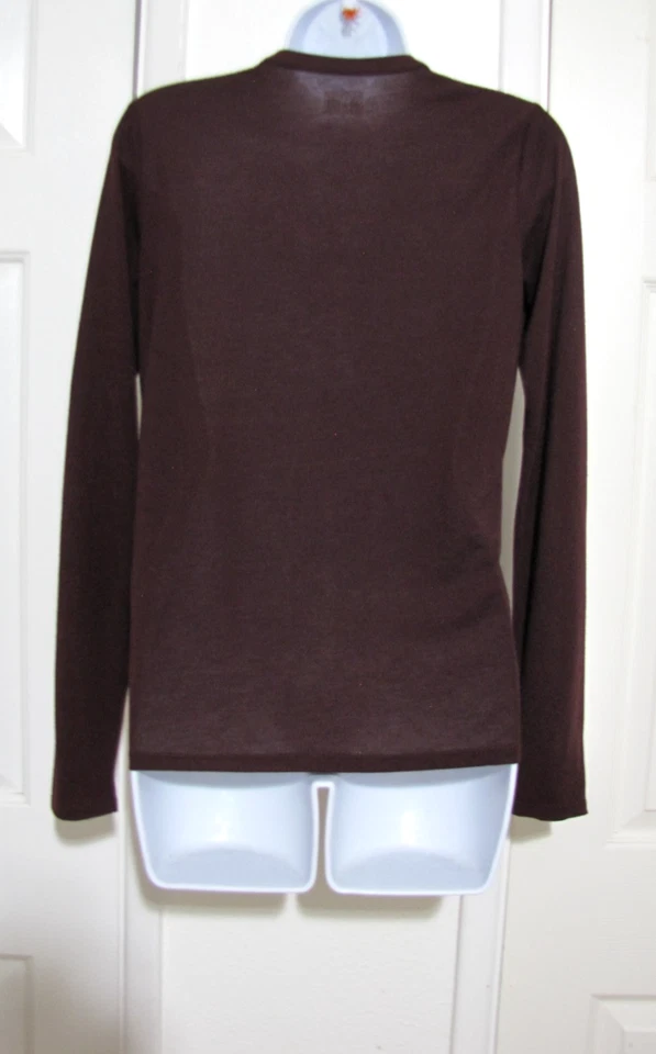 Blusa Top CONVERSE ONE STAR Volantes Botón Cuello en V Manga Larga Granate Wm XS/S Foto 3 de 4