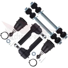 6pcs Front Upper Ball Joint Steering Sway Bar Tie Rod For 03-15 GMC Savana 3500