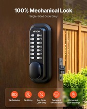 Mechanical Keyless Entry Door Lock, 2.0 Code Upgrade, 4-7 Digits Code, Single-Si