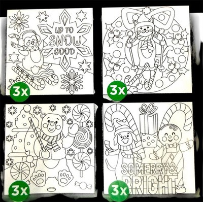 Creatology Assorted 12 Pk Printed Painting Boards Crafts Ages 6+