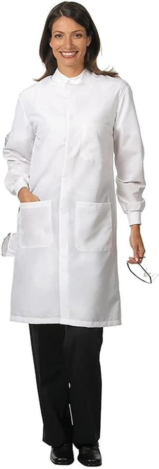 Women’s Fashion Seal 6418 White Lab Coat Size M 14–16 Fluid Resistant Snap Front - Image 4 of 4
