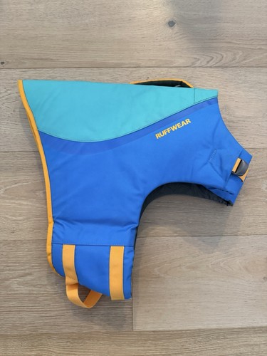 Ruffwear Float Coat Flotation Dog Life Jacket Swim Vest Size LARGE Blue Dusk