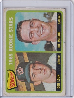 1965 Topps Baseball #181 Senators Rookies - Don Loun / Joe McCabe RC