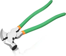 10.5 Inches Fencing Pliers with 2 Wire Cutters Multi Purpose Fence Tool Green 