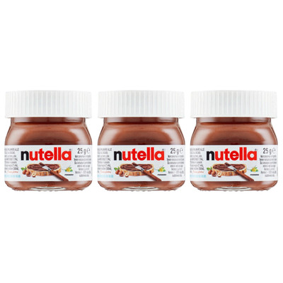 3 x Nutella Mini Ferrero Brotaufstrich Nussnugatcreme Glas 25 g