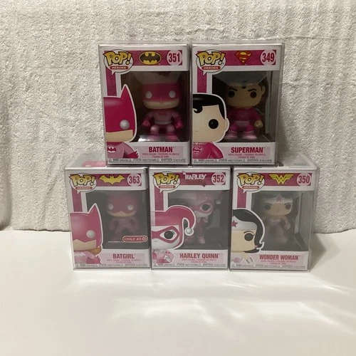 FUNKO POP BCRF Set 5 pops Batman, Superman, Batgirl, Harley Quinn, Wonder Woman