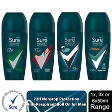 Image of Sure Men Antiperspirant Deodorant Roll On 72H Nonstop Protection, 50ml