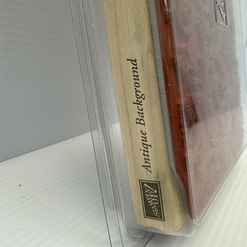 Stampin' Up! Timbro in gomma grande montato su legno sfondo antico 6"x5" 2003 - Foto 8 di 9