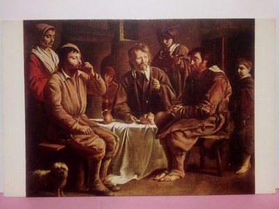 Antoine Le Nain the peasants' meal Musee du Louvre postcard