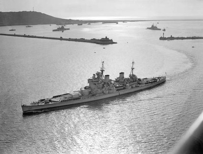 Duke York passing through breakwater Portland Harbour Dorset 1948 Old Photo