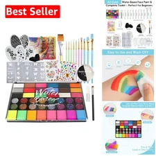 Deluxe Face Painting Set: 42 Colors + 30g Black & White - Perfect for All Ages