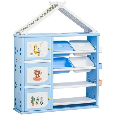 Kids Toy Box Organizer and Book Shelf with Shelves Storage Cabinets Baskets