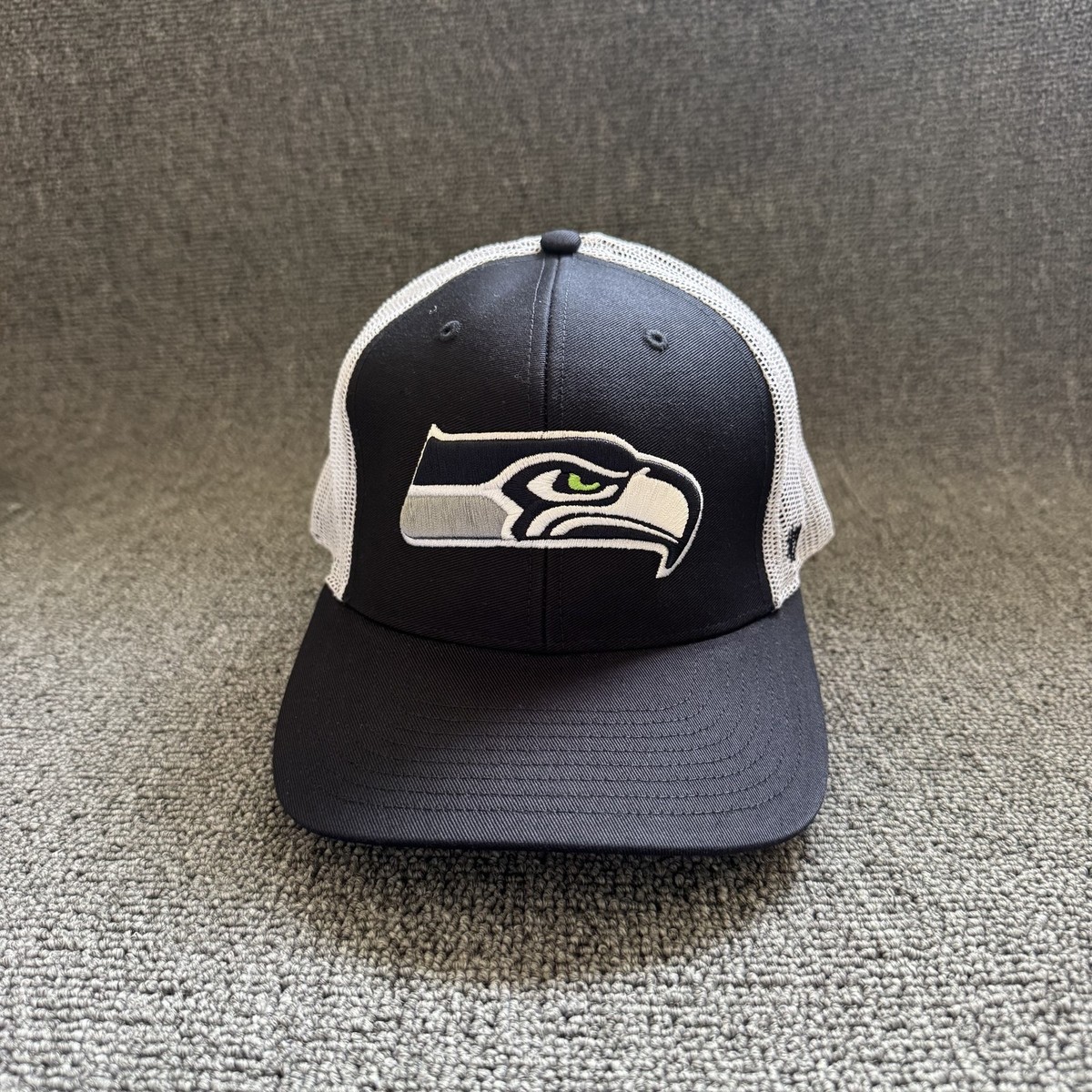 '47 Brand Seattle Seahawks Trucker Strapback Navy White One Size NFL Hat