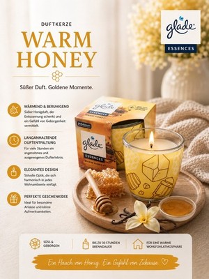 Glade Essences Duftkerze  Warm Honey'' - süß & gemütlich