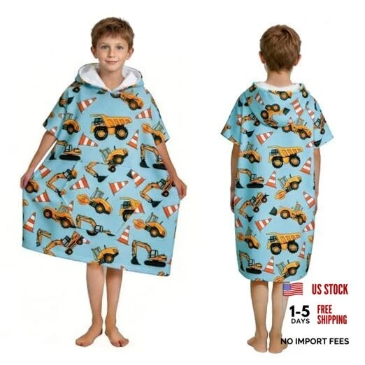 Kids Hooded Poncho Towels, Wearable, Absorbent Hooded Beach Towel for Girls