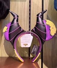 Disney Parks Maleficent Color Change Sequins Ears Headband NEW