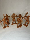 Louis Marx 1963 Cavemen Figures Lot of 6 Prehistoric Plastic Toys 5 Unique Poses
