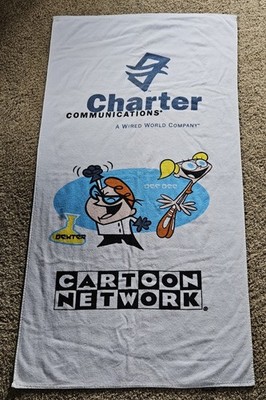 RARE Promotional Dexter's Laboratory Beach Towel Charter Cable & Cartoon Network