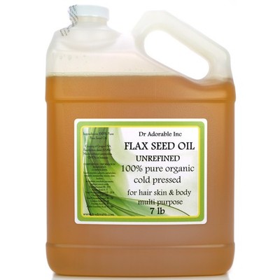 7 LB/ 1 Gallon Premium Pure Organic Cold Pressed Best Flaxseed Oil Multi Purpose