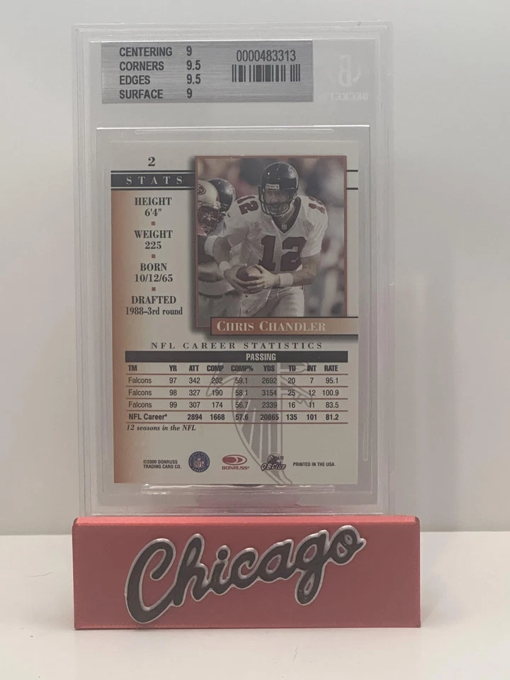 2000 Donruss Preferred #2 Chris Chandler Graded Series BGS 9 - Image 2 of 2