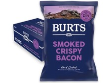 Box of Burts Smoked Crispy Bacon Crisps 20 x 40g Bags Hand Cooked British Crisp