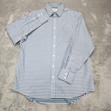 Charles Tyrwhitt Shirt Mens 16.5 34/35 Blue Gingham Classic Fit Non Iron Dress