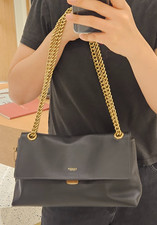 Coach Chelsea 30 Shoulder Bag CDS61 Black Chain Strap Leather Womens Hobo NWT