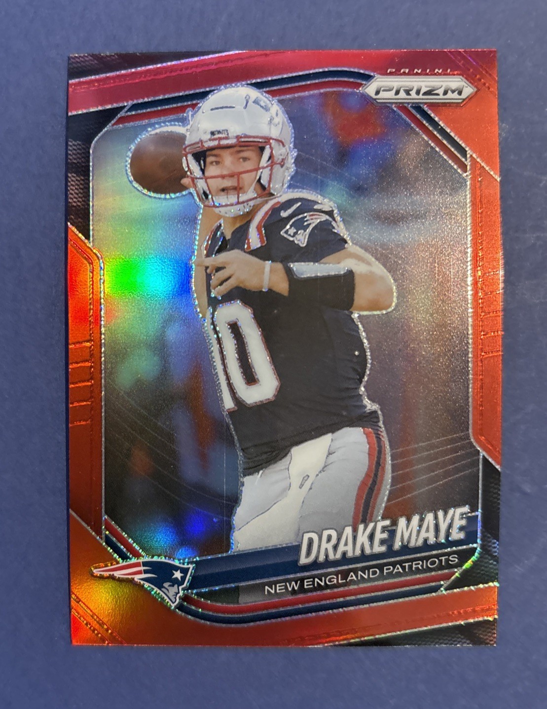 Drake Maye 2025 Panini Prizm Football #165 SSP Red Parallel Short Print Case Hit