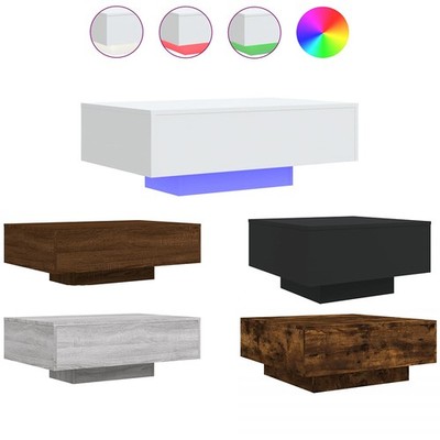 Couchtisch Wohnzimmertisch mit LED Licht Sofatisch Kaffeetisch Beistelltisch DE