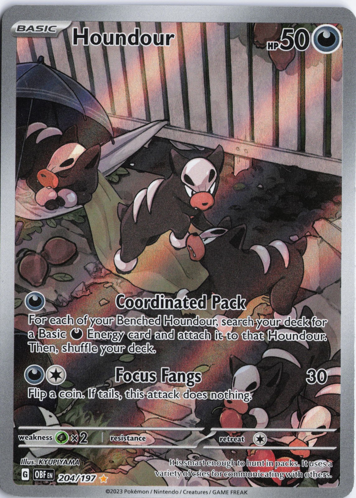 Houndour 204/197 SV03: Obsidian Flames Illustration Rare NM