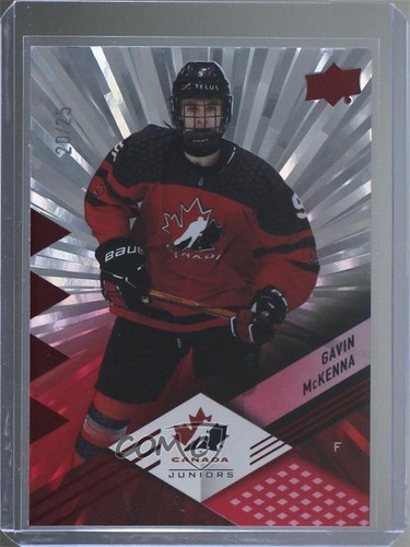 2024 Upper Deck Team Canada Juniors Outburst Red 20/25 Gavin Mckenna #36