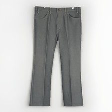 VTG Levis 70s 80s Dress Pants Mens 38x30 Gray 517 Dacron Polyester Action Slacks
