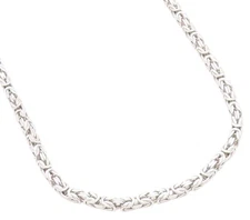 925 Sterling Silver Vintage Necklace Intricate Woven Byzantine Link Chain NE4723