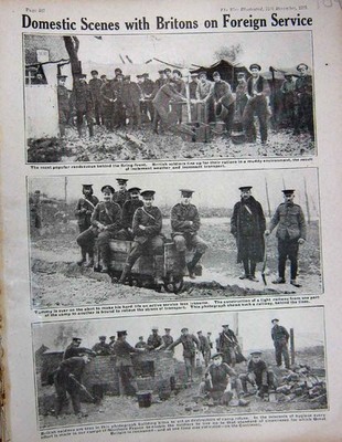Original alter antiker Druck 1915 Ww1 British Siers Railway Train Camp France