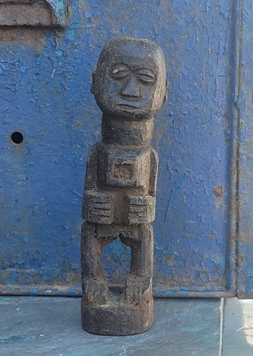 Old Easter Island Moai Kavakava Figure Rare Oceanic Tiki Hand Carved Art 7-3/4" - 第 1/8 張圖片