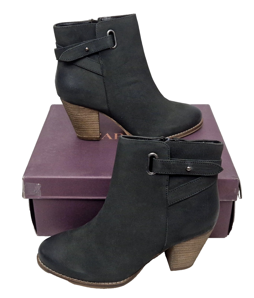CARVELA Smart Ankle Zip Up Grey Leather Block Heel Boots Ladies EU 37 UK - Main Image