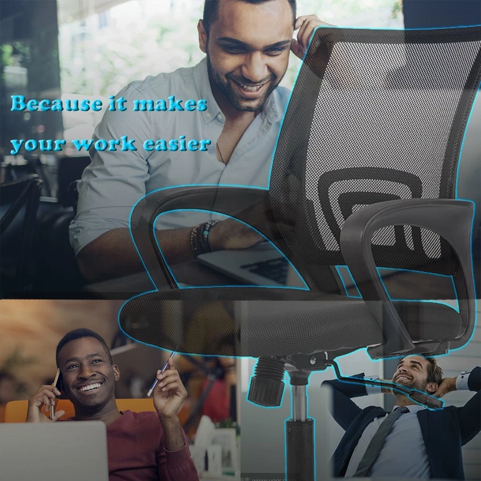 Офисный компьютерный стул эргономичный дешевый настольный стул регулируемый удобный со средней спинкой - Изображение 3 из 4