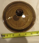 ￼ Vintage Corning Ware Blue Replacement Pyrex Lid P810 B - 6" Diameter-Amber