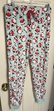 Women's Secret Treasures Penguin Print Mint Plush Pajama Pant Small