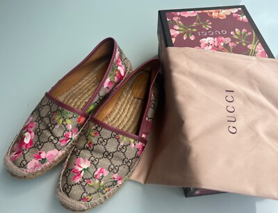 ORIGINAL GUCCI ESPADRILLES Damen beige-rosa mit Blumen Gr 40
