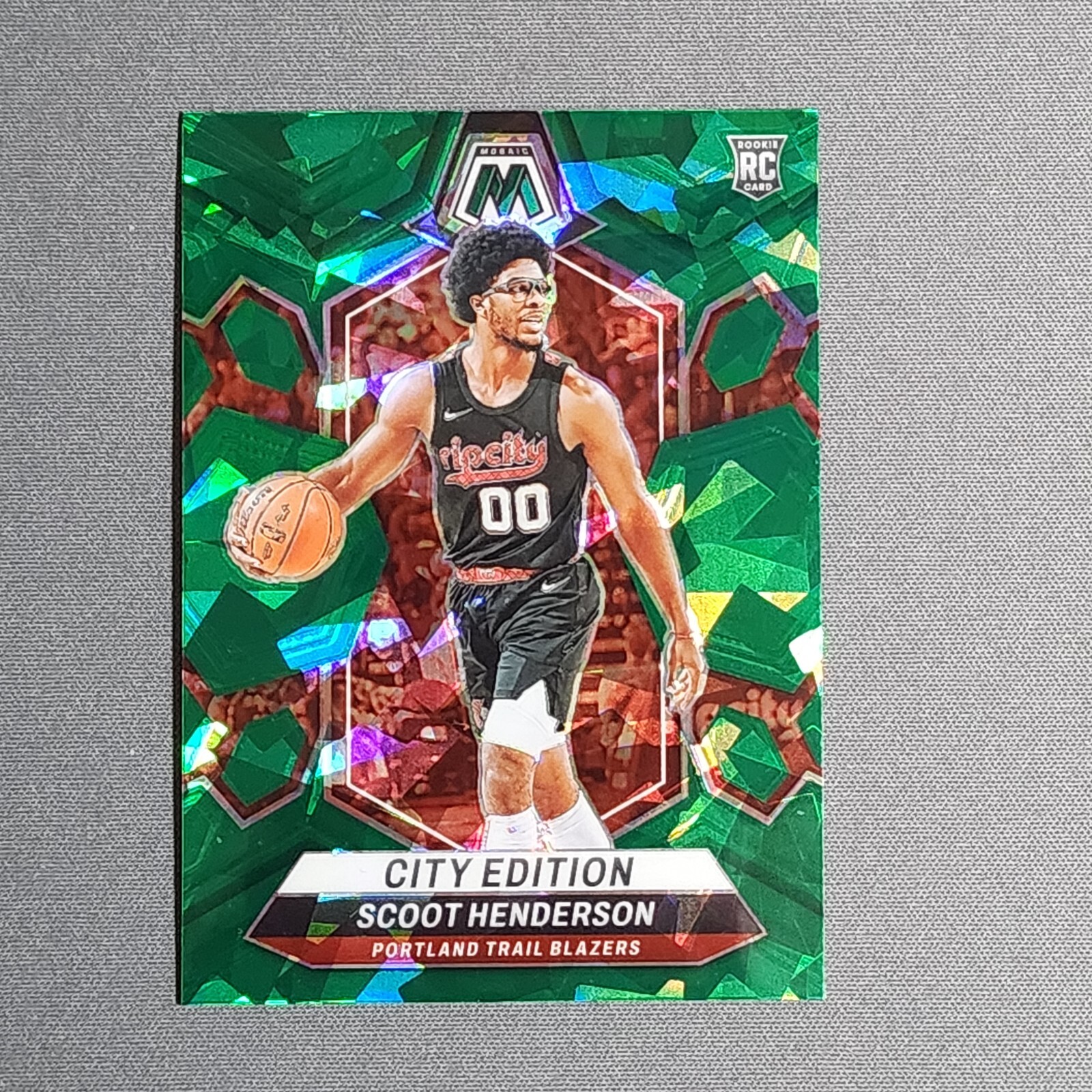 2023-24 Panini Mosaic SCOOT HENDERSON City Edition Green Cracked Ice RC #275