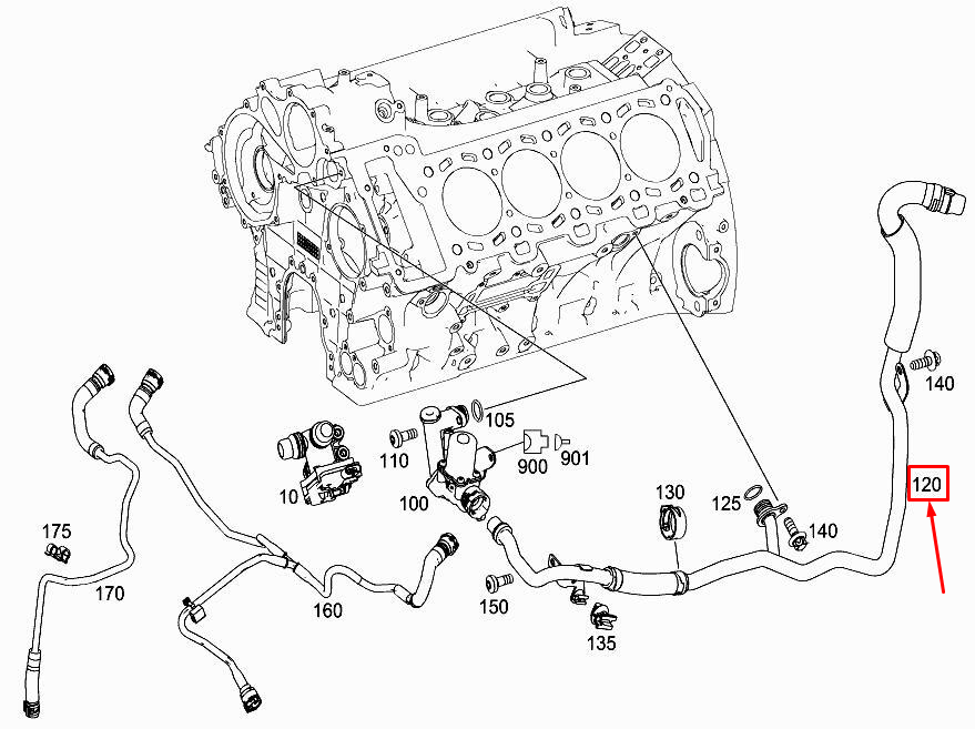 MERCEDES-BENZ E W213 Rear Engine Feed Line A1772002352