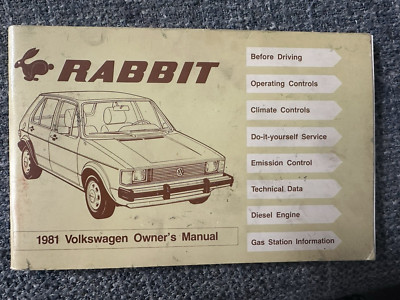 1981 Volkswagen VW Rabbit Owners Manual