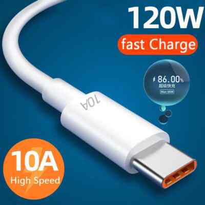 120W 10A USB Type C Super Fast Charging Cable Data cord Phone Power bank charger