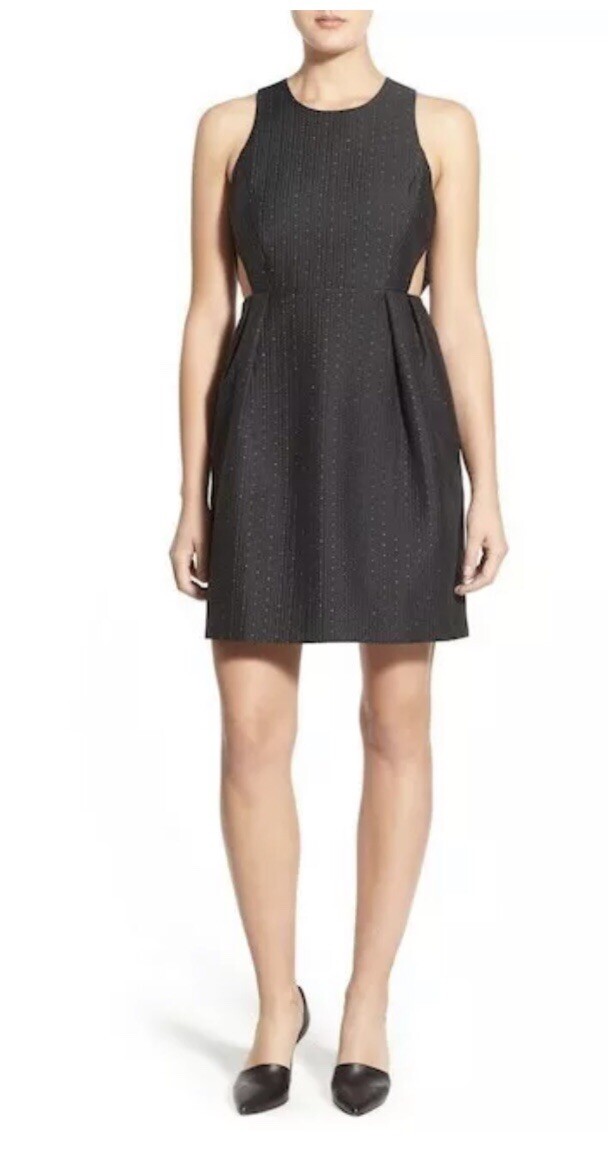 camryn jacquard cutout dress in gold Madewell Black Nightfall 6 Worn Once 2025-JUL
