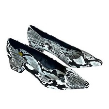 Zara Trafaluc Shoes Size 7/37 Block Heel Snake Print Pointed Toes