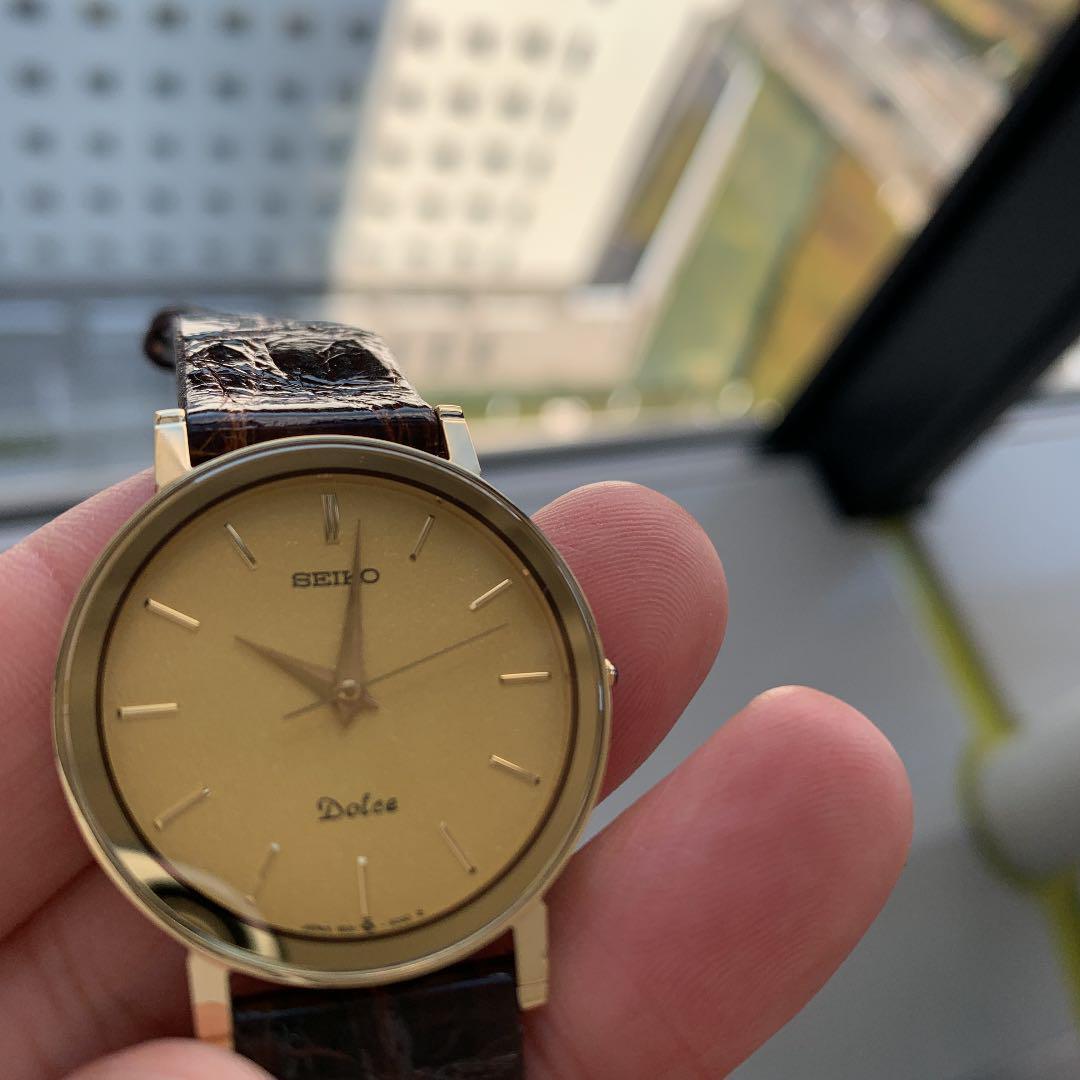Seiko Dolce SAKV864 Vintage Stainless Steel Gold Quartz Mens Seiko Dolce SAKV864 Vintage Stainless Steel Gold Quartz Mens