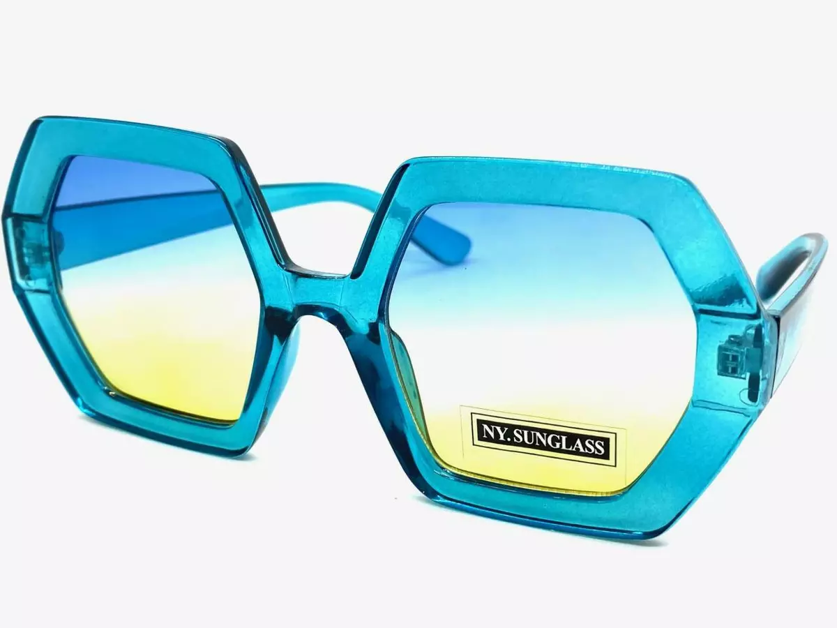 Oversized Exaggerated Classic Retro SUNGLASSES Large Big Hexagon