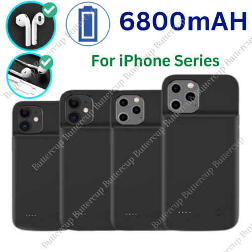 6800mAh Battery Charger Case Power Bank For iPhone 11 12 13 XR XS Charging Cover - Afbeelding 1 van 24